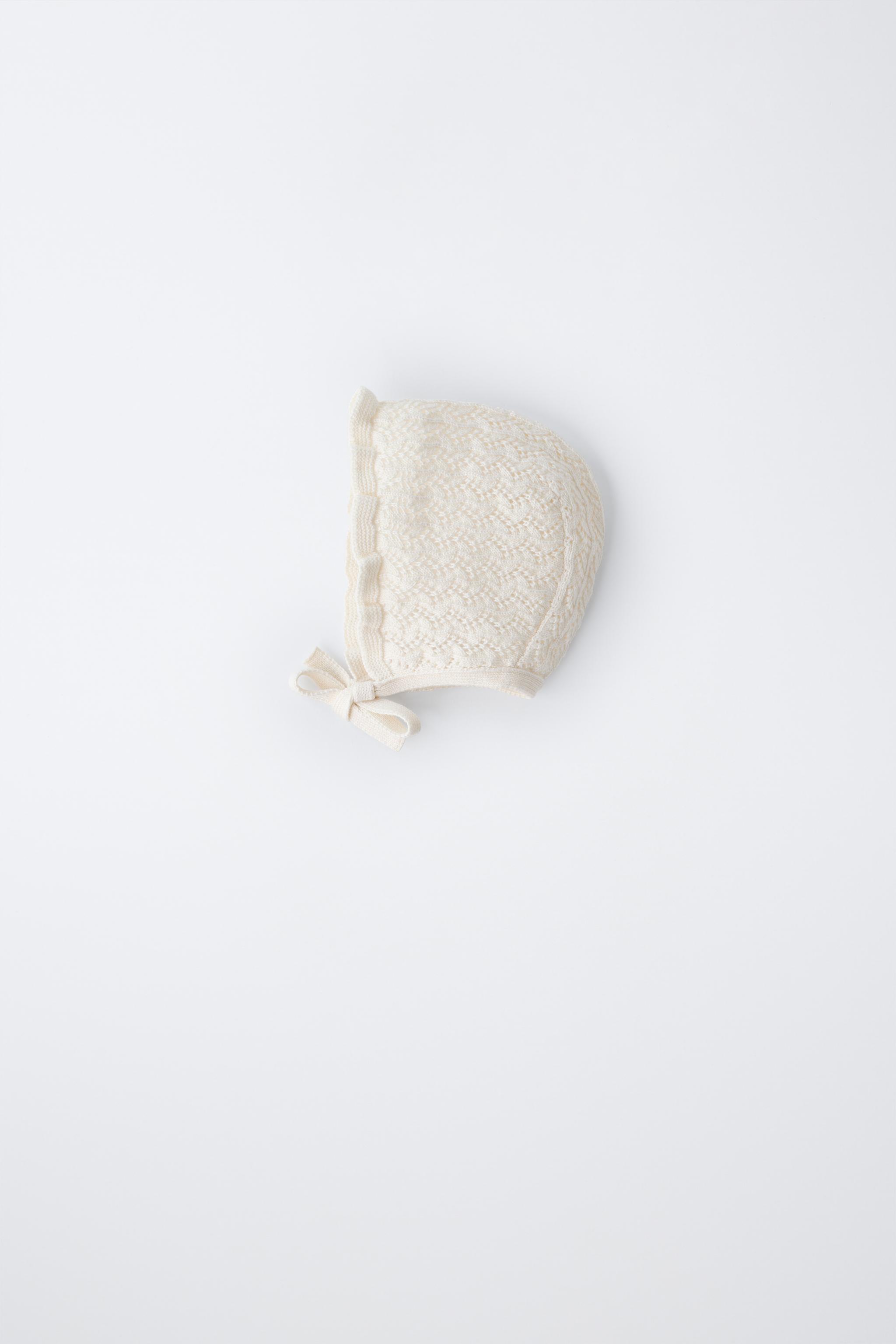 BONNET EN MAILLE AJOURÉ COTON ET SOIE